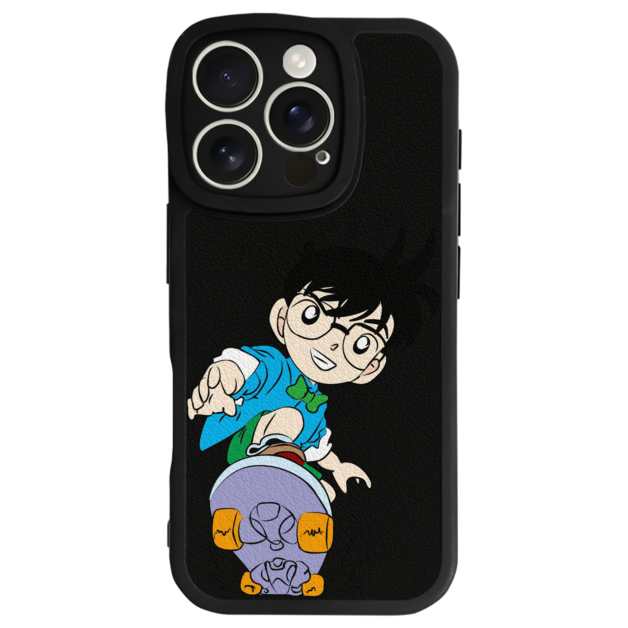 （画像用） 名探偵コナン 江戸川 コナン Detective Conan Conan Edogawa 【iPhone 16シリーズ対応】シリコンスマホケース（レザー調） 材質：シリコン